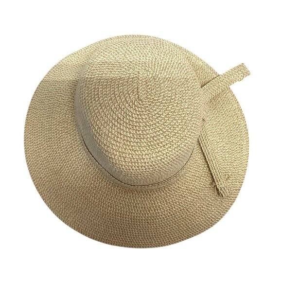 Magid Womens Straw Floppy Sun Sun Hat Neutral Beige Color - Picture 10 of 10